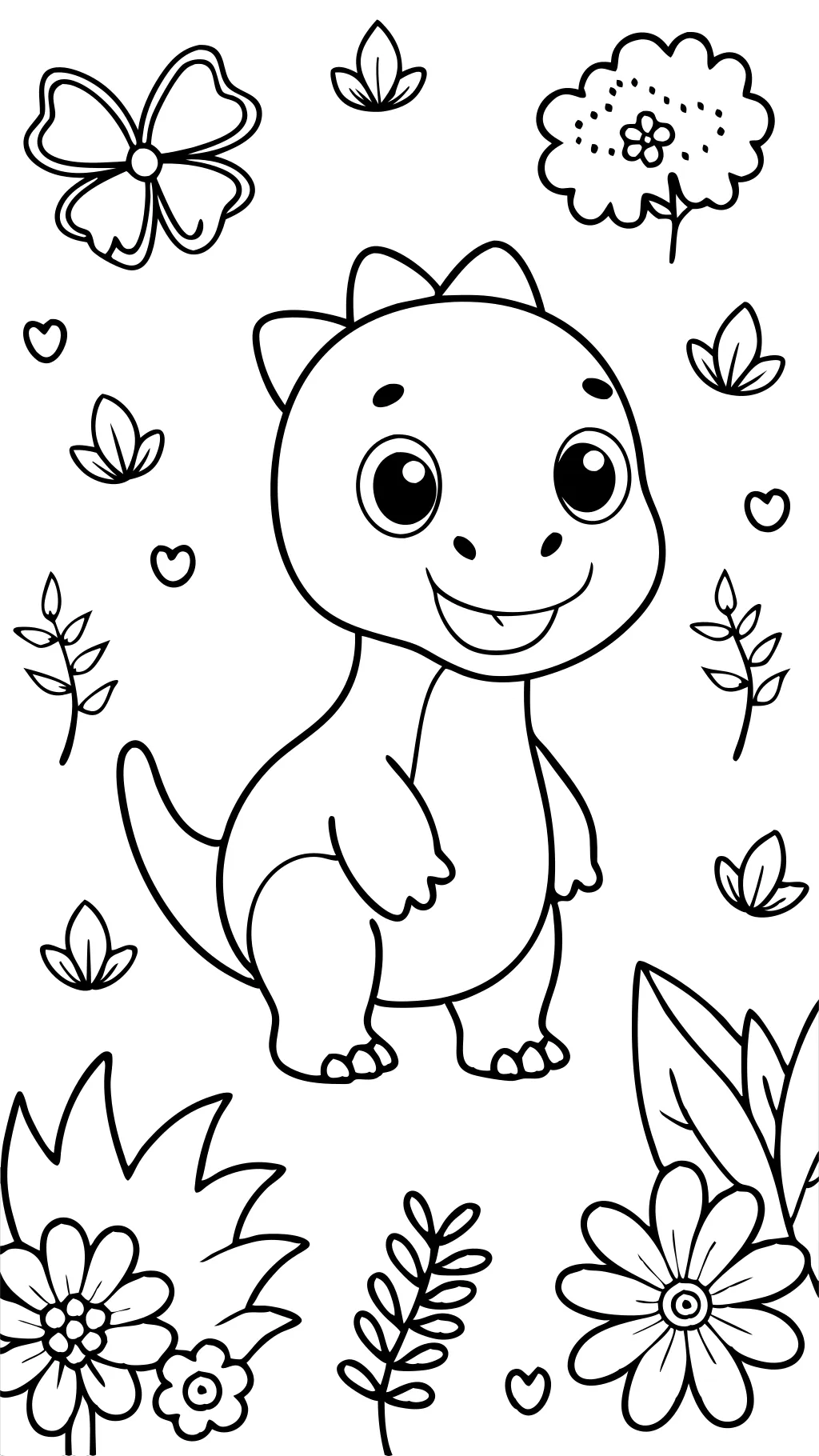 coloriage de bébé dinosaure